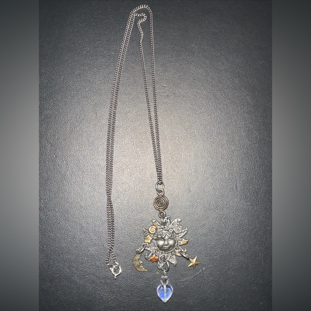 Nanette Originals Celestial Moon Sun Stars Pewter Necklace